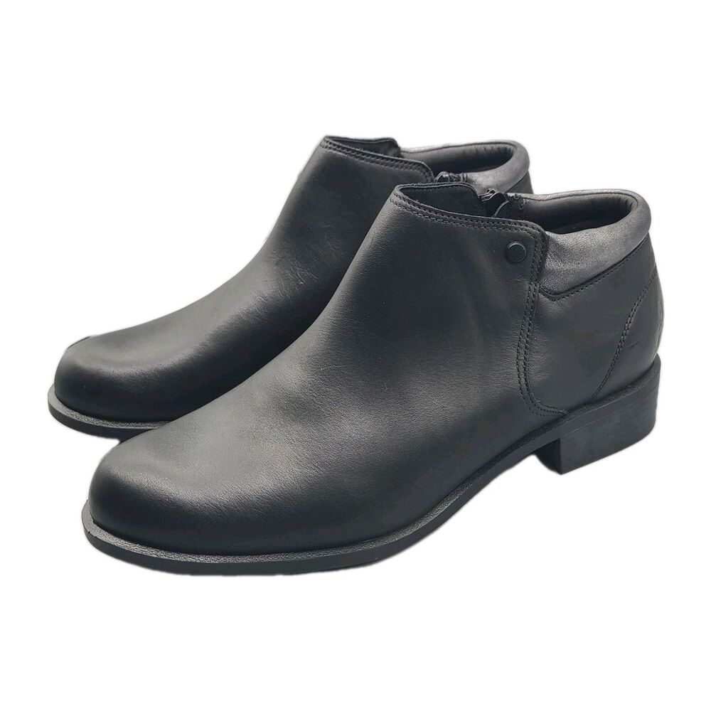 SAS Women sz 11 W ankle boots Black Leather Bethany Incense Side Zip Comfort NEW